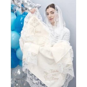 Крижма для дівчинки "Хрещення Аріни" + палантин